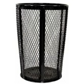 WITT Expanded Metal Basket Waste Receptacle - 48 gallon, Black